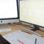 Apple iMac showing software plans for K2 door designs